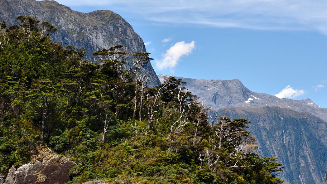 3840x2160 山 树 海 波浪 水 4k壁纸 uhd 16:9