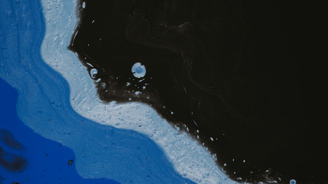 3840x2160 油漆 液体 波浪 斑点 抽象 蓝色 4k壁纸 uhd 16:9