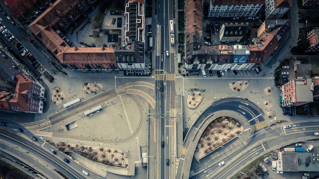 3840x2160 道路 建筑 鸟瞰图 城市 建筑 4k壁纸 uhd 16:9