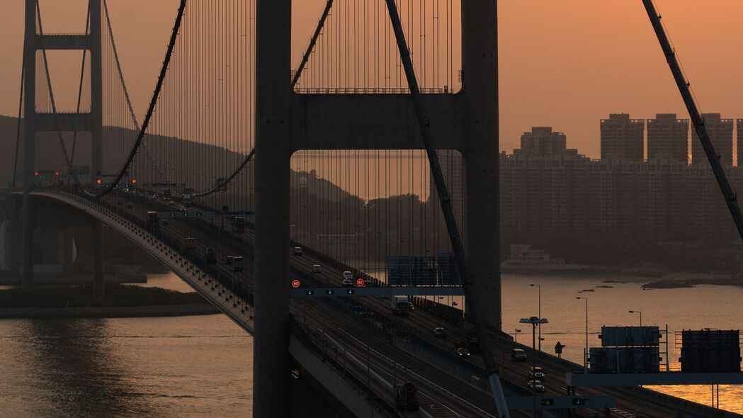 3840x2160 金门 大桥 道路 河流 城市 建筑物 日落 4k壁纸 uhd 16:9