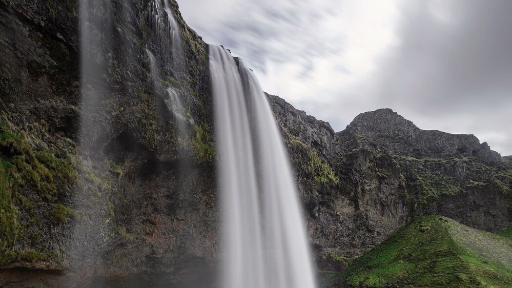 3840x2160 瀑布 岩石 水 景观 冰岛 4k壁纸 uhd 16:9