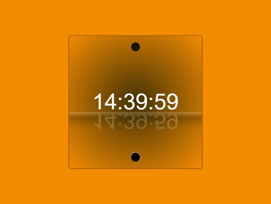 在线时钟网页版设计，时尚数字倒影效果