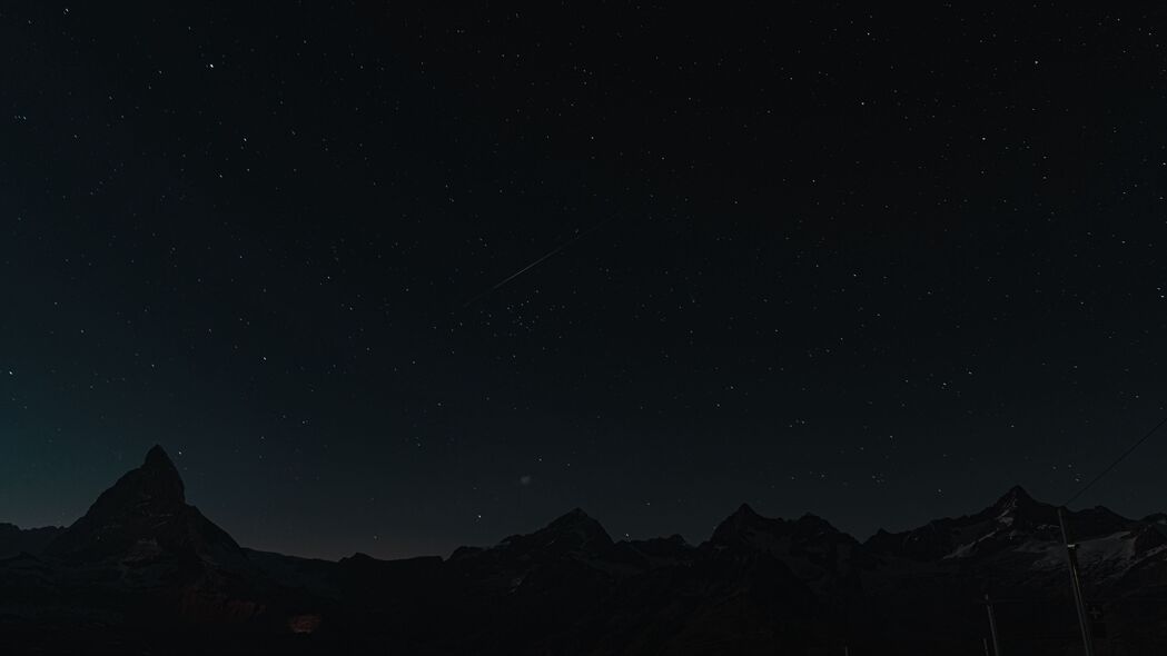 3840x2160 山脉 岩石 夜晚 星空 星星 4k壁纸 uhd 16:9