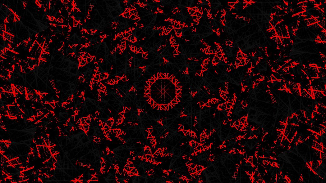 3840x2160 圆形 碎片 图案 划痕 红色 4k壁纸 uhd 16:9