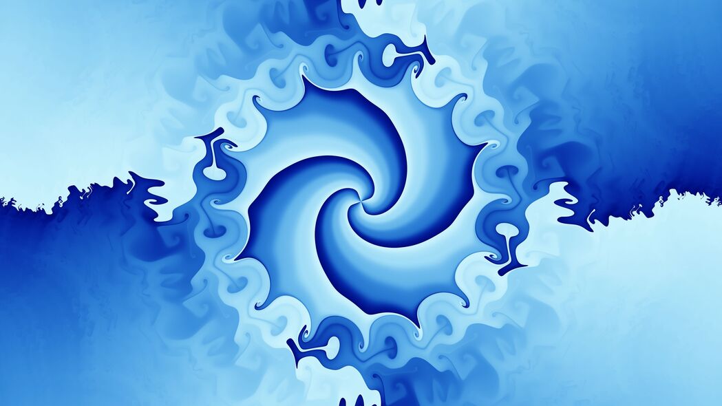 3840x2160 分形 螺旋 漩涡 图案 蓝色 4k壁纸 uhd 16:9