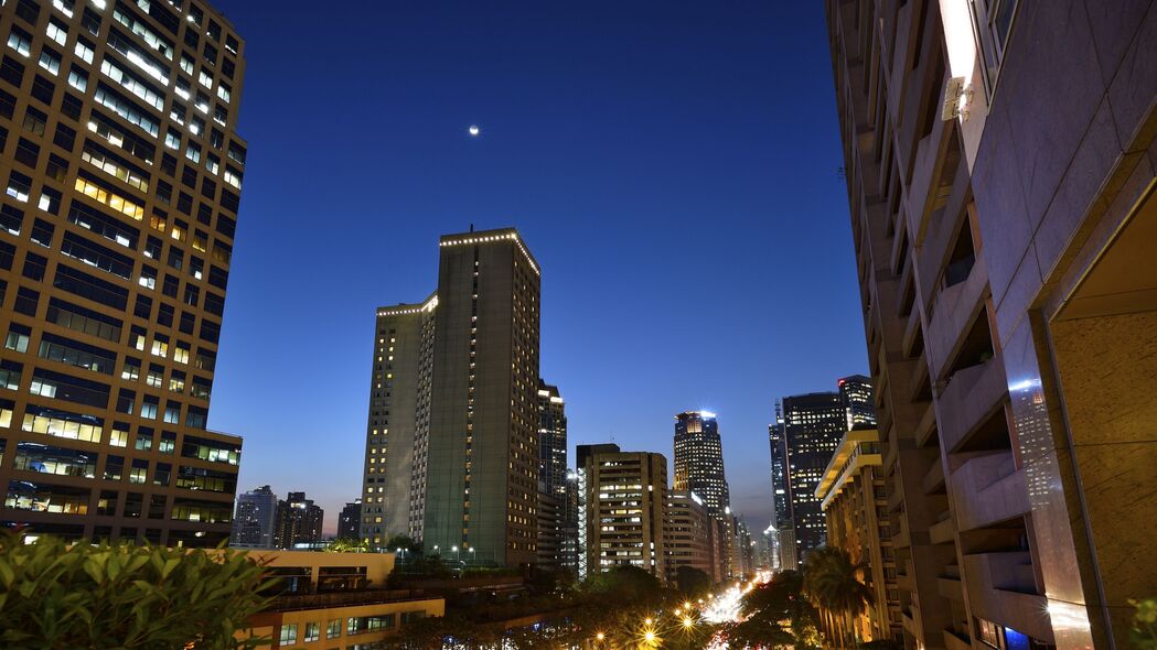 3840x2160 建筑 建筑 摩天大楼 道路 夜间 4k壁纸 uhd 16:9