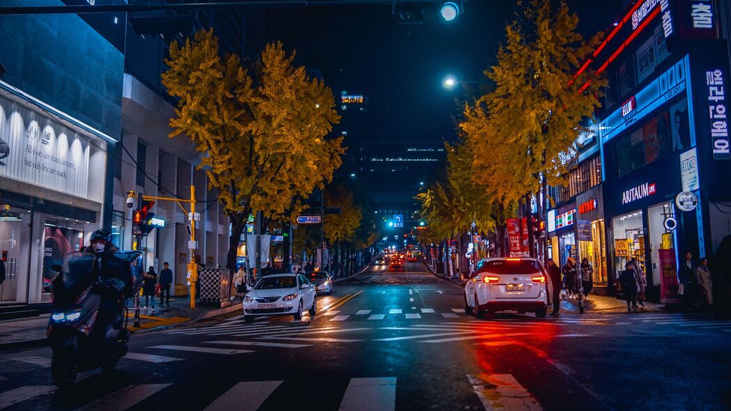 3840x2160 街道 道路 霓虹灯 标记 4k壁纸 uhd 16:9