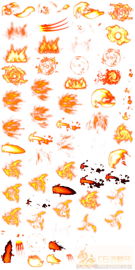 黄色发光燃烧爆炸特效大集合