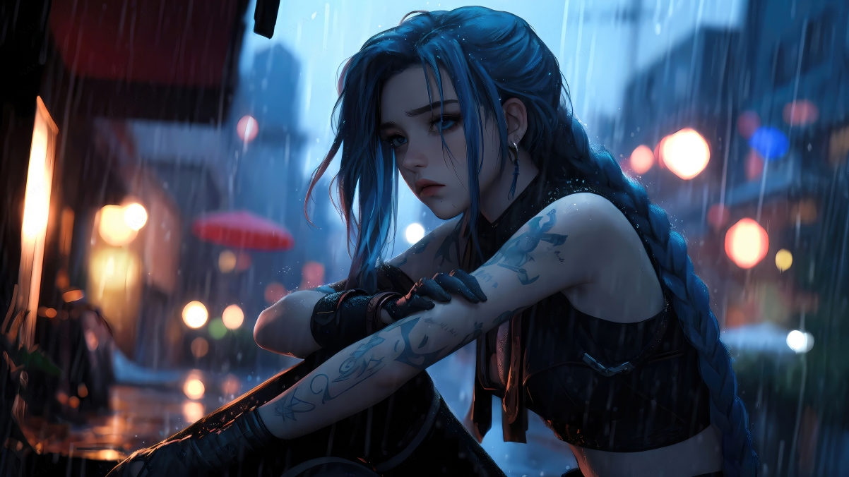 雨天 Jinx 金克丝 4k壁纸