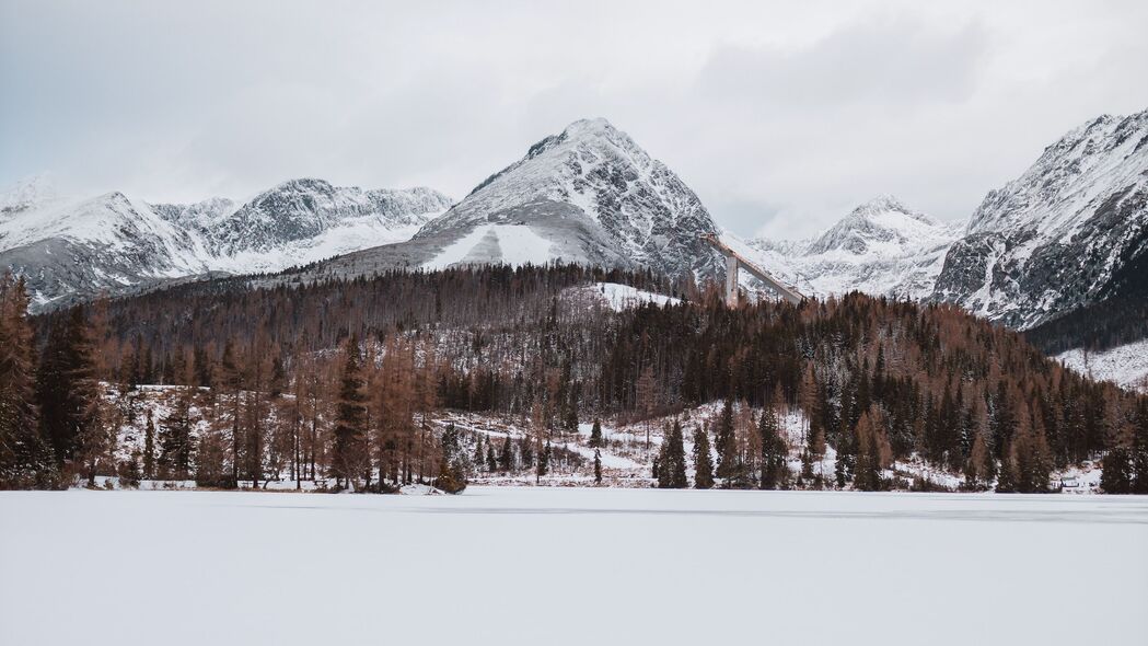 3840x2160 山脉 雪 冬天 风景 4k壁纸 uhd 16:9