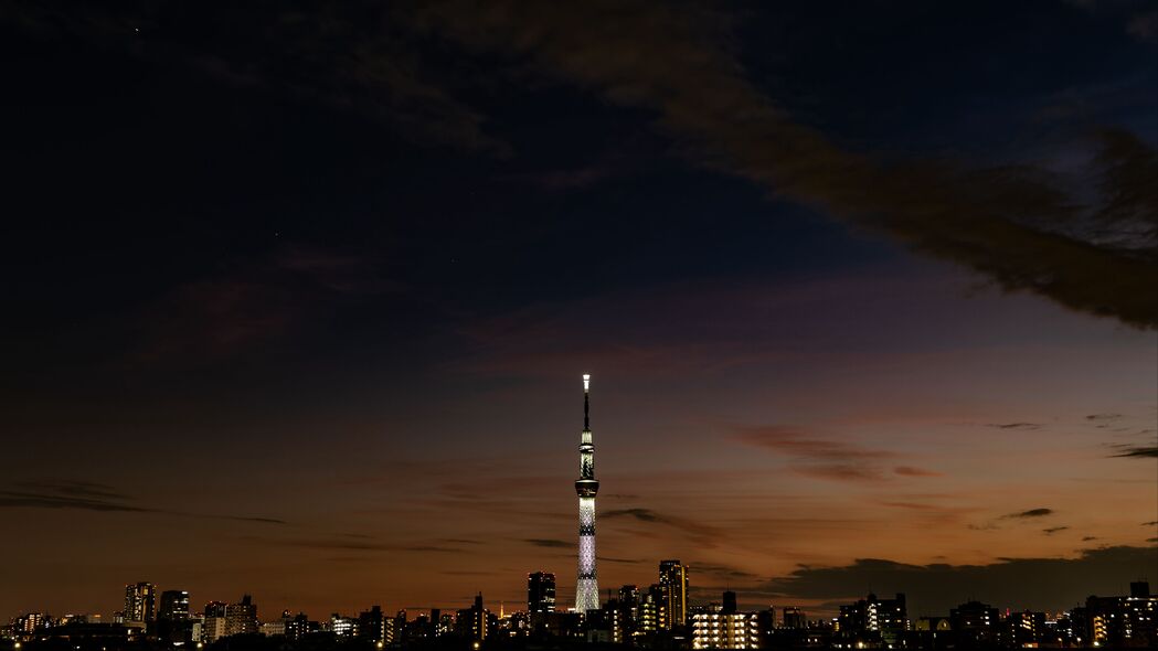 3840x2160 夜城 建筑 建筑 全景 深色 4k壁纸 uhd 16:9