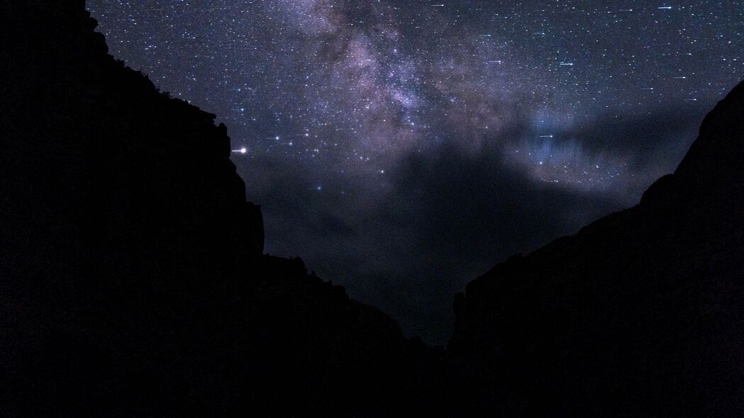 3840x2160 山脉 夜晚 星空 黑暗 风景 4k壁纸 uhd 16:9