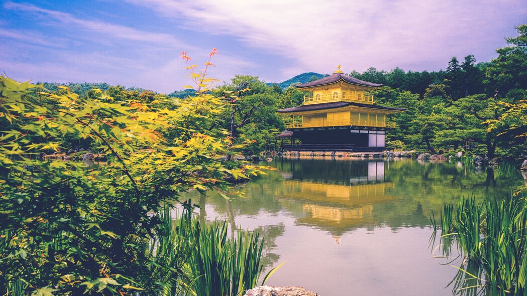 3840x2160 宝塔 湖泊 建筑 建筑 寺庙 东方 4k壁纸 uhd 16:9