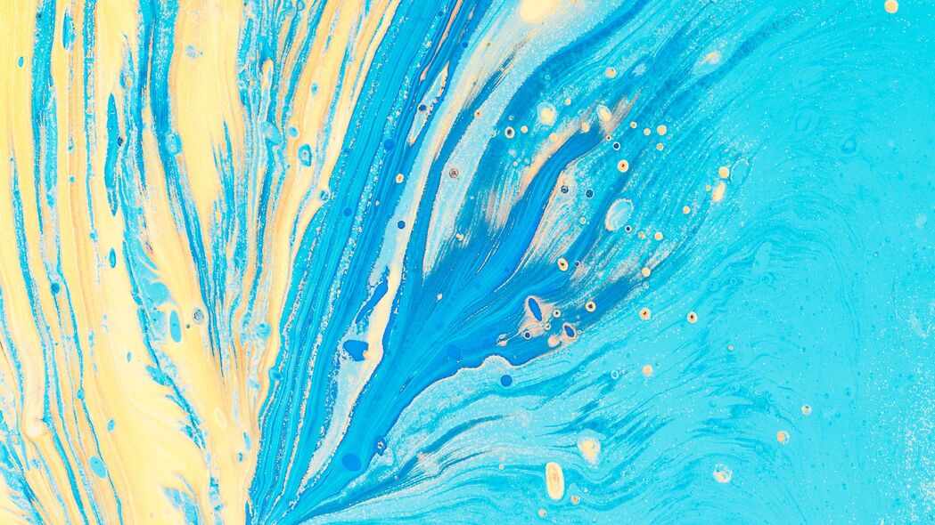 3840x2160 污渍 斑点 油漆 抽象 蓝色 黄色 4k壁纸 uhd 16:9