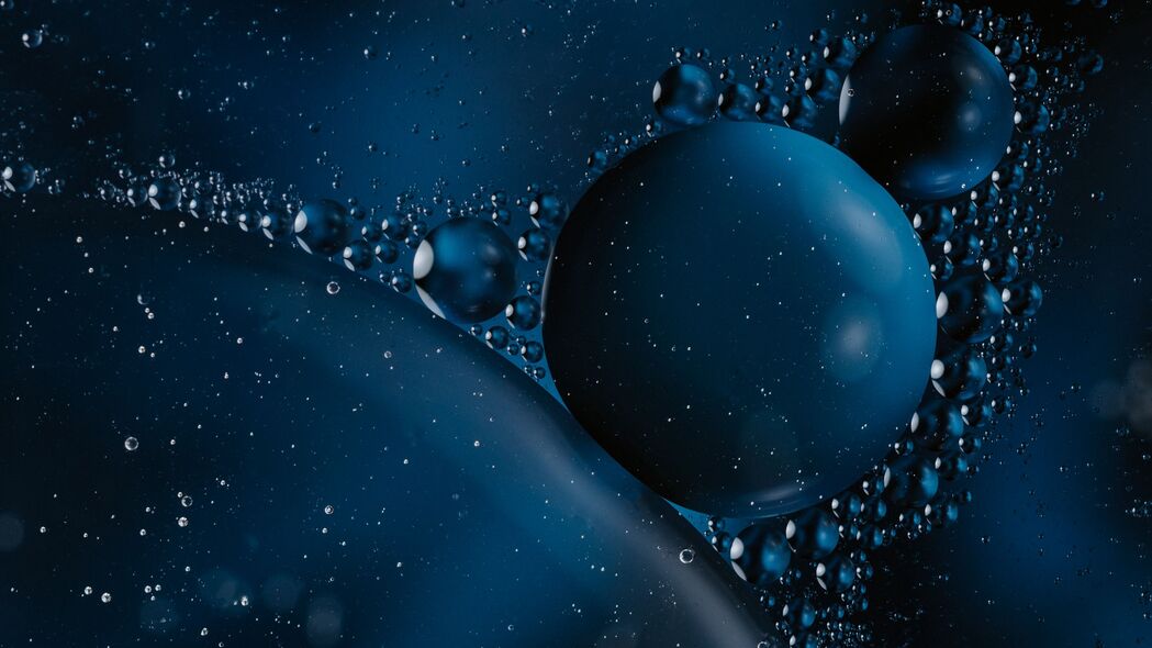 3840x2160 气泡 空气 液体 宏观 蓝色 深色 4k壁纸 uhd 16:9