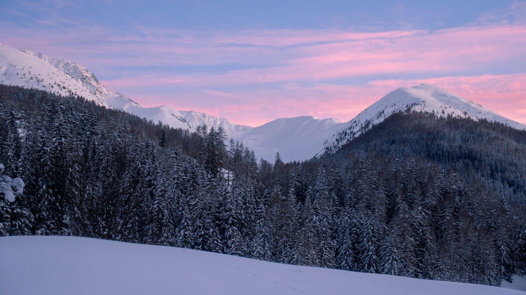 3840x2160 山脉 雪 冬天 雪 树木 山脉景观 瑞士 4k壁纸 uhd 16:9