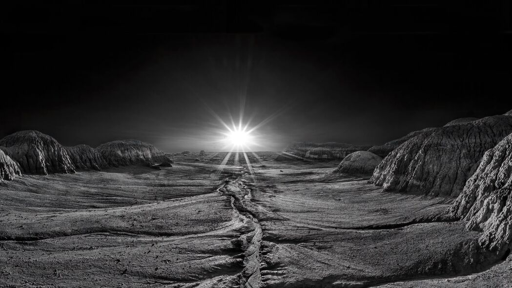 3840x2160  sundown 光线 闪光 石头 沙漠 风景 bw 4k壁纸 uhd 16:9