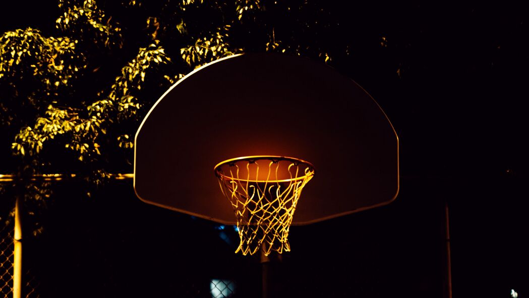 3840x2160 篮球 篮球箍 篮球网 阴影 夜间 4k壁纸 uhd 16:9
