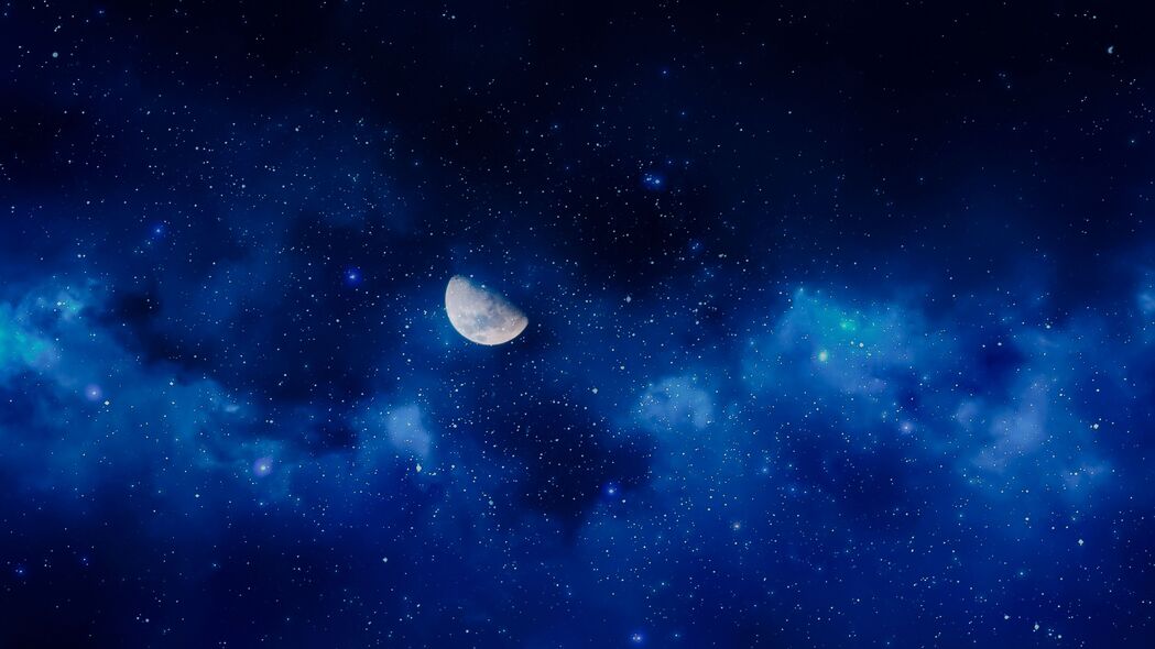 3840x2160 月亮 夜晚 星星 天空 满月 4k壁纸 uhd 16:9
