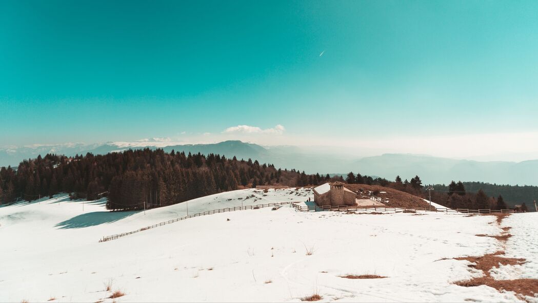 3840x2160 山 雪 冬天 树 天空 4k壁纸 uhd 16:9