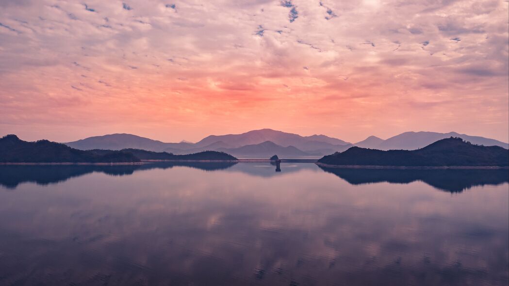 3840x2160 湖 地平线 天空 云 反射 4k壁纸 uhd 16:9