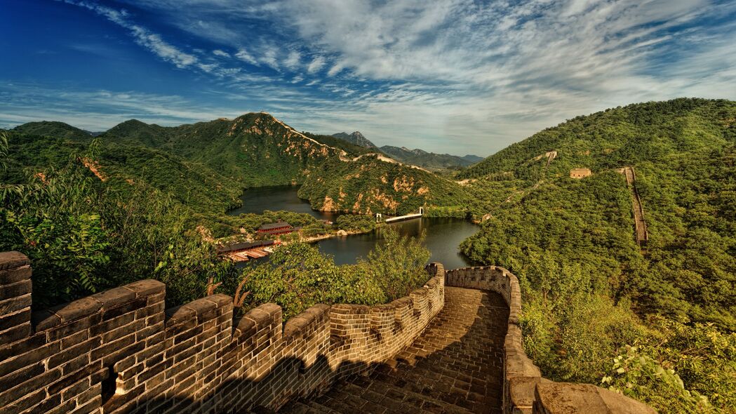 3840x2160 中国长城 湖泊 山脉 风景 中国 4k壁纸 uhd 16:9