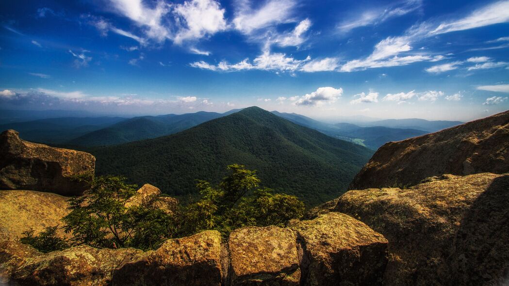 3840x2160 山 石头 顶部 山景观 山楂山 shenandoah国家公园 4k壁纸 uhd 16:9