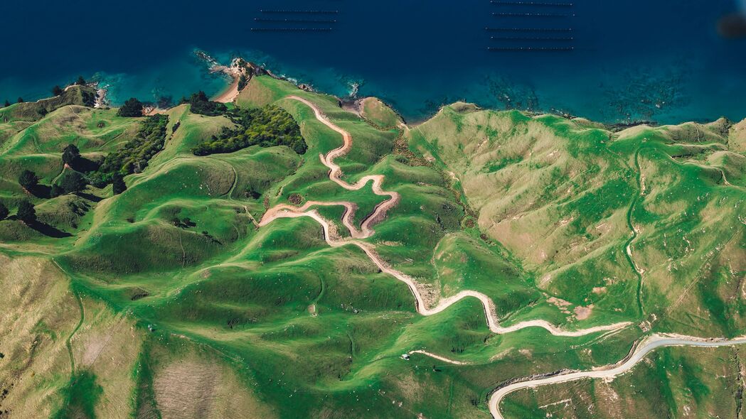 3840x2160 岛 海洋 俯视图 杜尔维尔岛 新西兰 4k壁纸 uhd 16:9