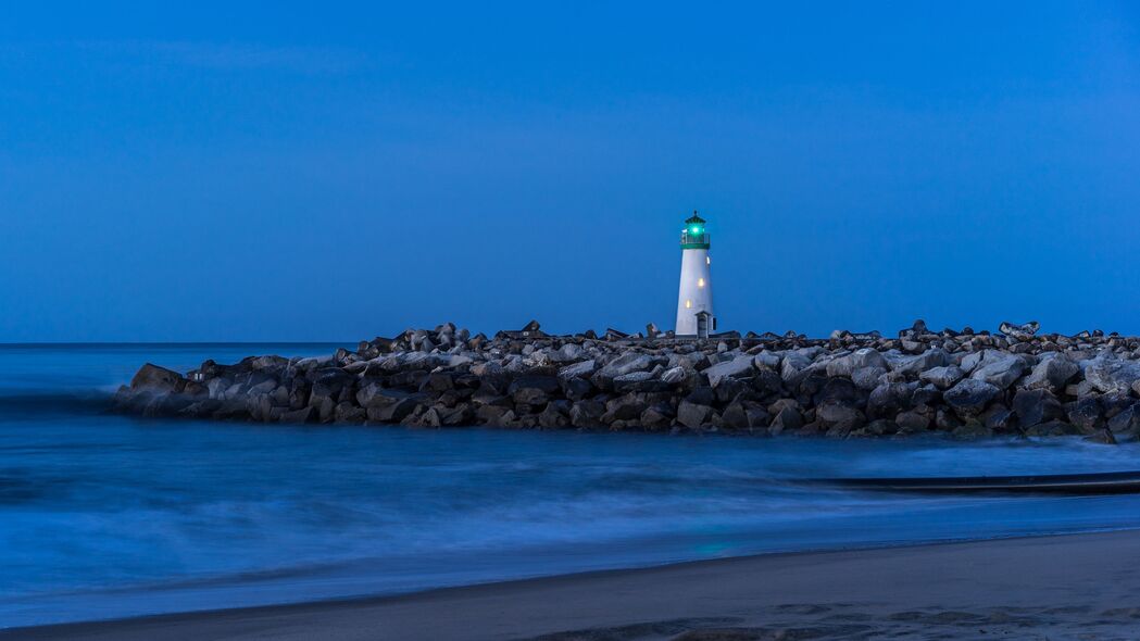 3840x2160 灯塔 石头 大海 海岸 天空 4k壁纸 uhd 16:9