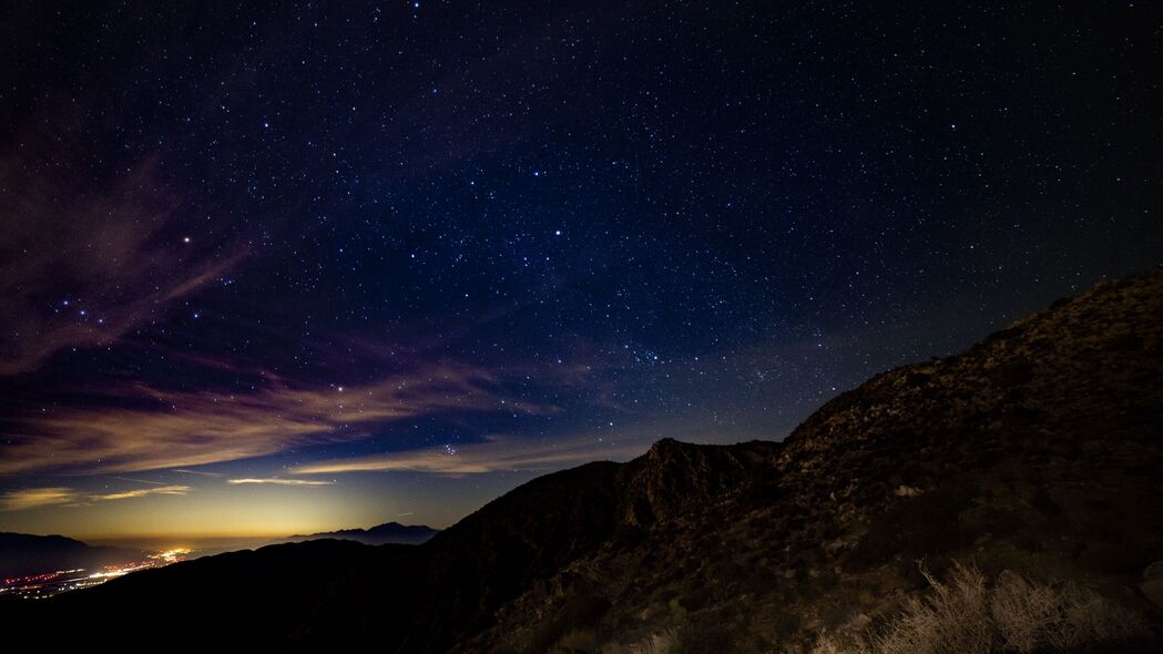 3840x2160 星空 山脉 星星 夜间 4k壁纸 uhd 16:9