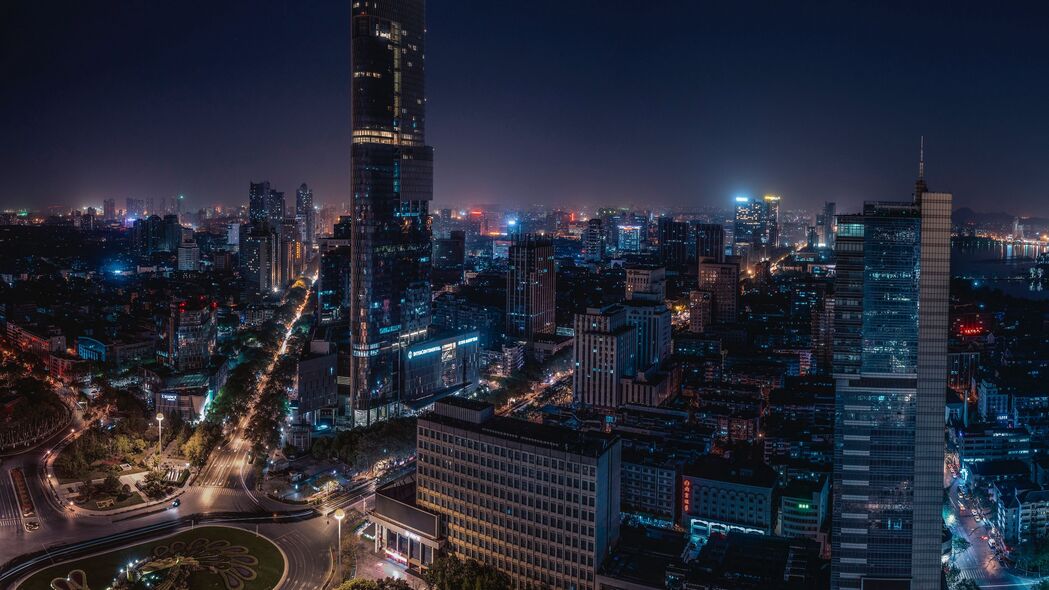 3840x2160 夜城 摩天大楼 南京 中国 4k壁纸 uhd 16:9