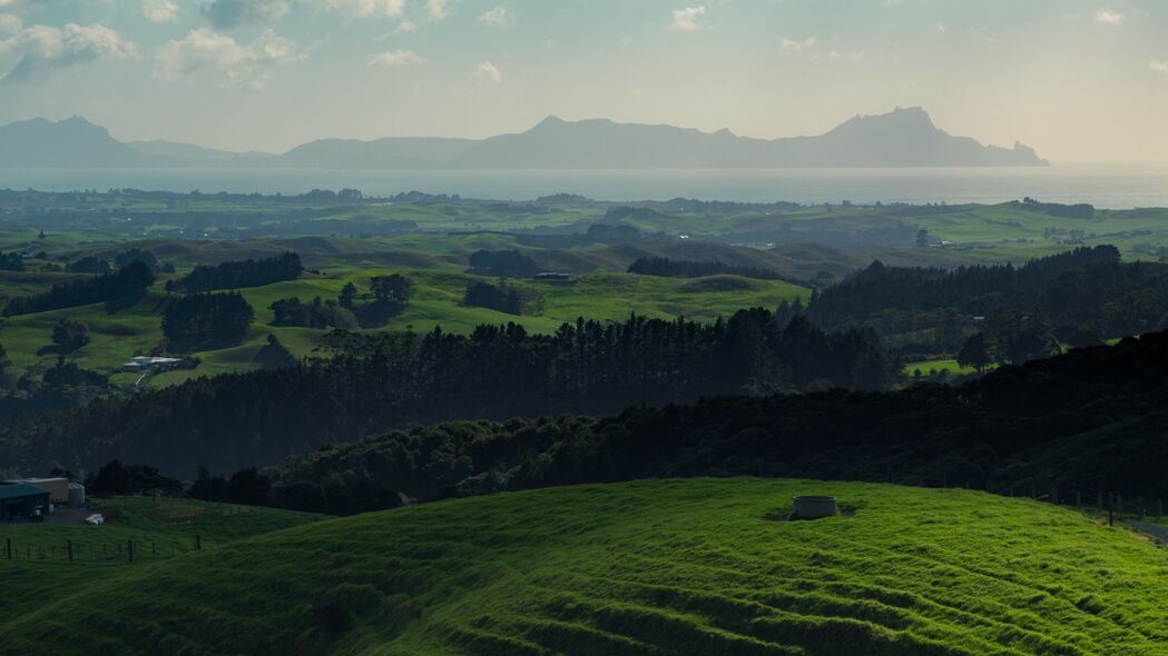 3840x2160 丘陵 草地 山脉 地平线 whangarei 新西兰 4k壁纸 uhd 16:9