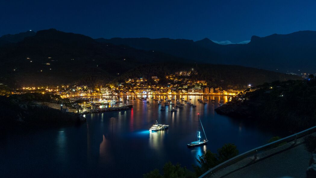 3840x2160  majorca 西班牙 夜晚 海岸 4k壁纸 uhd 16:9