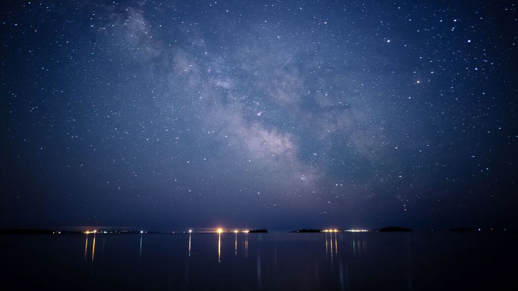 3840x2160 星空 夜晚 海岸 4k壁纸 uhd 16:9