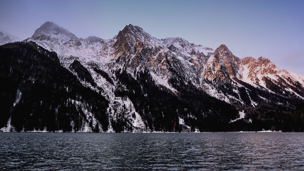 3840x2160 山脉 山峰 雪 河流 水 4k壁纸 uhd 16:9