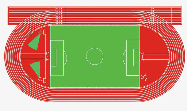 足球场和操场跑道示意图