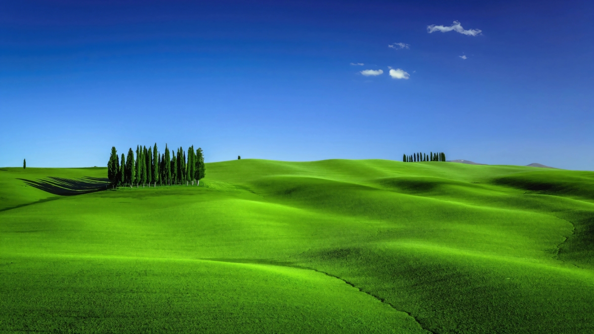 托斯卡纳风景绿色草地4k壁纸