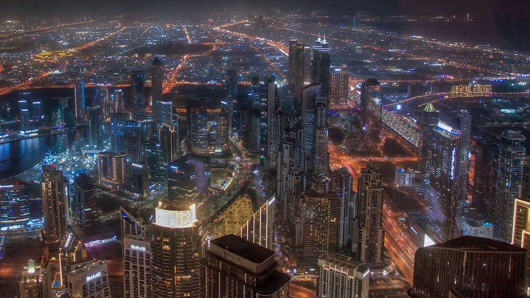 摩天大楼 建筑 城市 迪拜 阿联酋 灯光 4k壁纸 3840x2160