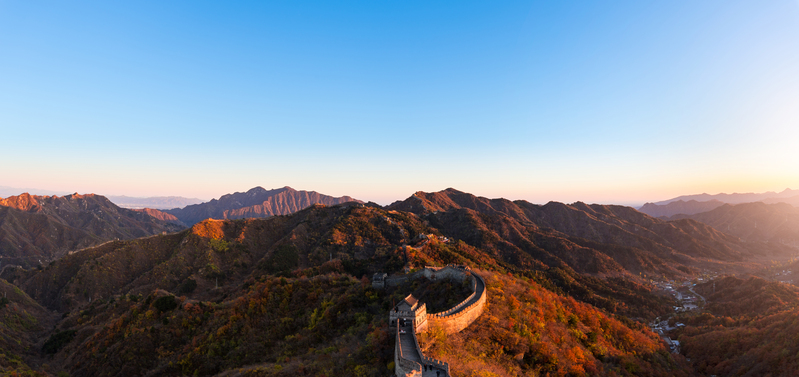 雄伟 长城 背景 大气