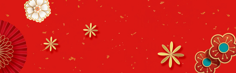 新年春节红色大气立体3d简约中国风背景banner