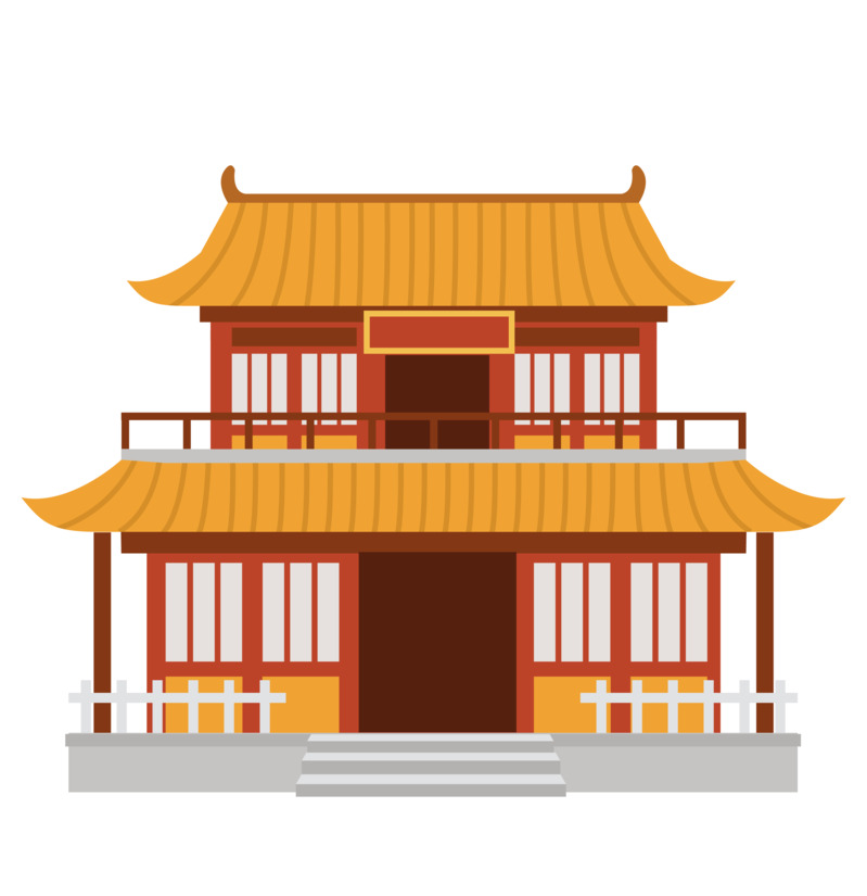 扁平风中国古寺