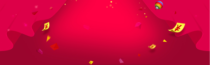 红色几何渐变电商banner