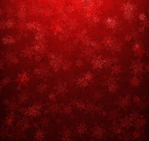 红色背景下的雪花图案