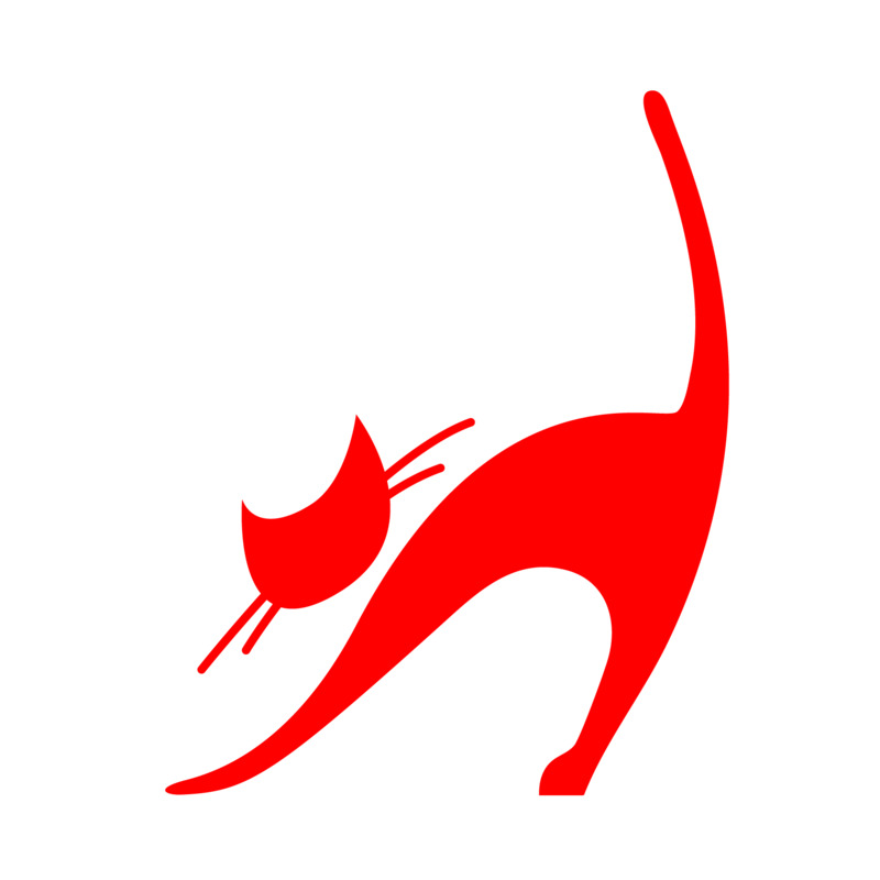 红色小猫剪影
