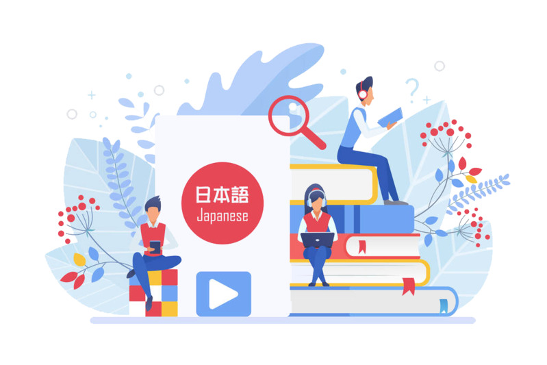 日语学习手绘图标