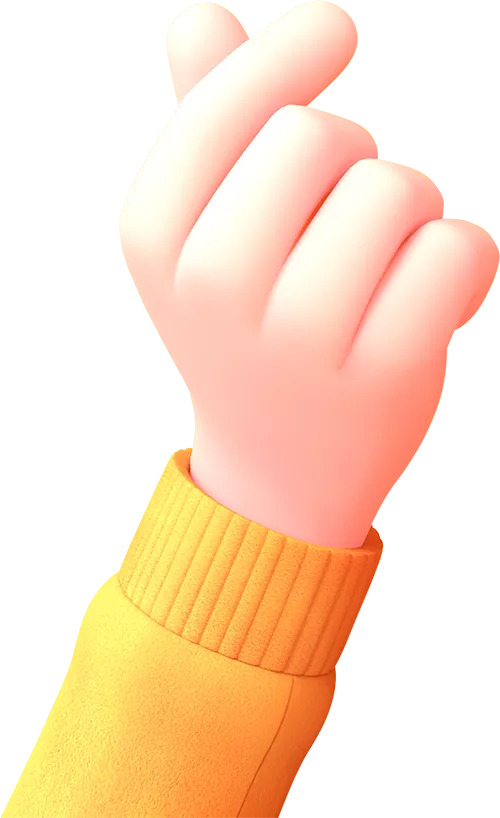 C4D立体人物比心手势