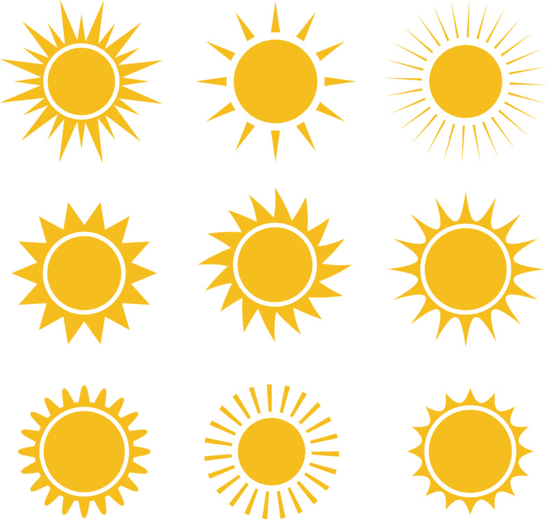 矢量手绘太阳