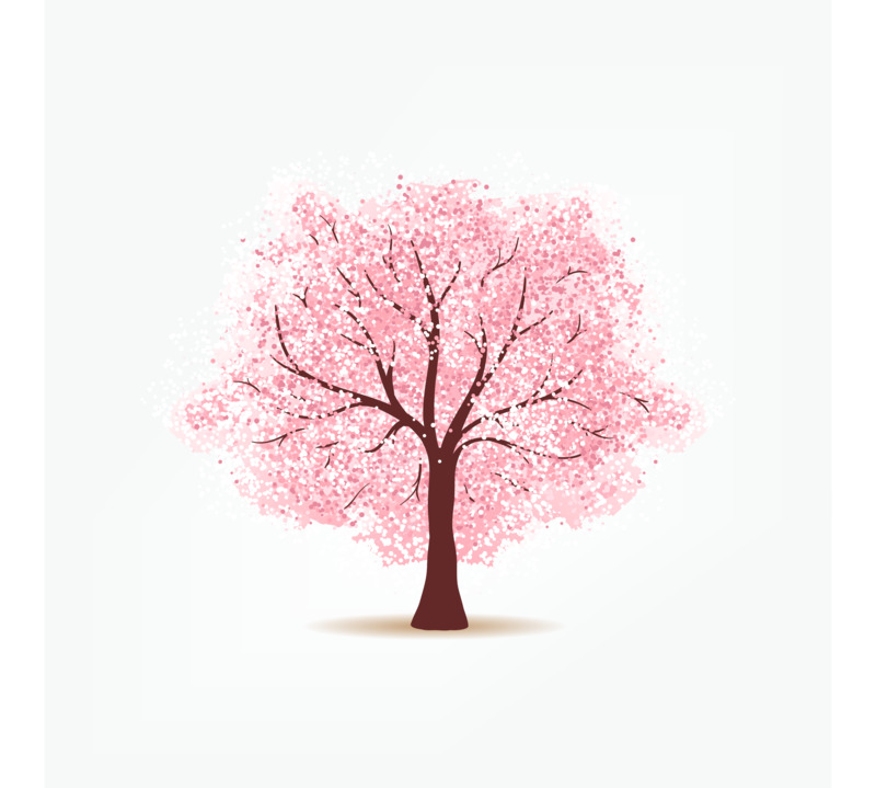 矢量樱花树