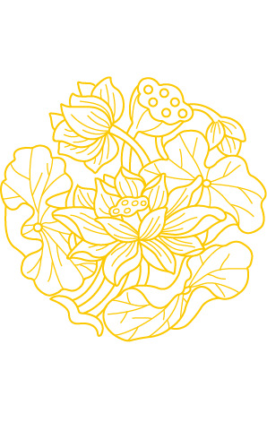 白描十二月份花卉矢量图