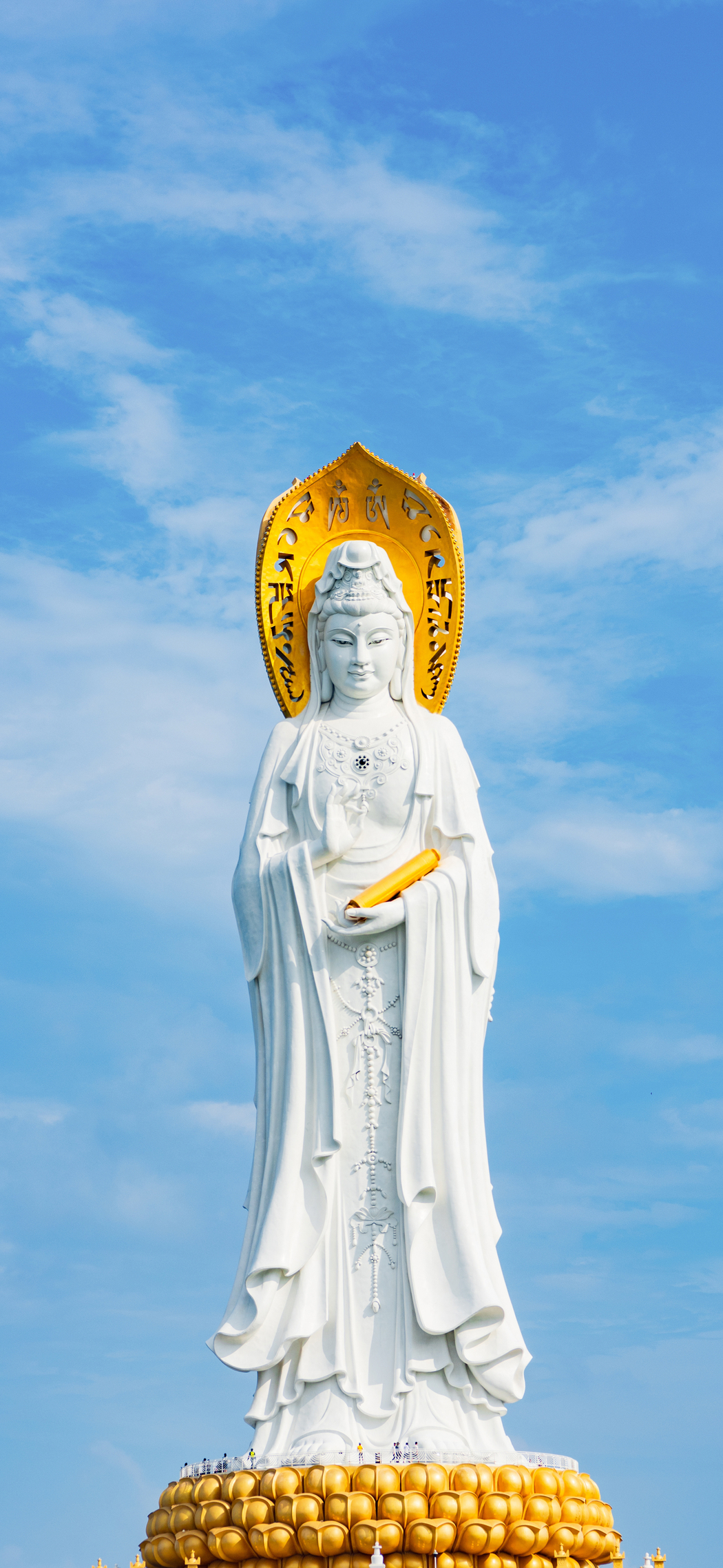 蓝海观音菩萨4K手机壁纸图片